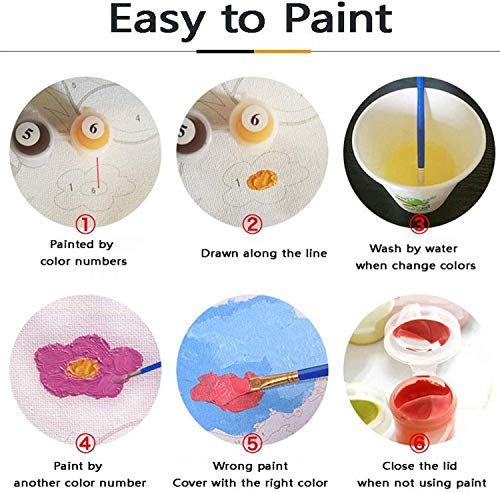Linkmonde Paint by Numbers Kit – Colorful Cute Cat, 16x20 Inch DIY Canvas for Teens and Beginners