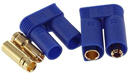 LINSYRC 10-Pack EC5 Battery Connector Adapters - Gold-Plated 5mm Banana Plug Bullet Male/Female for RC ESC LiPo Batteries