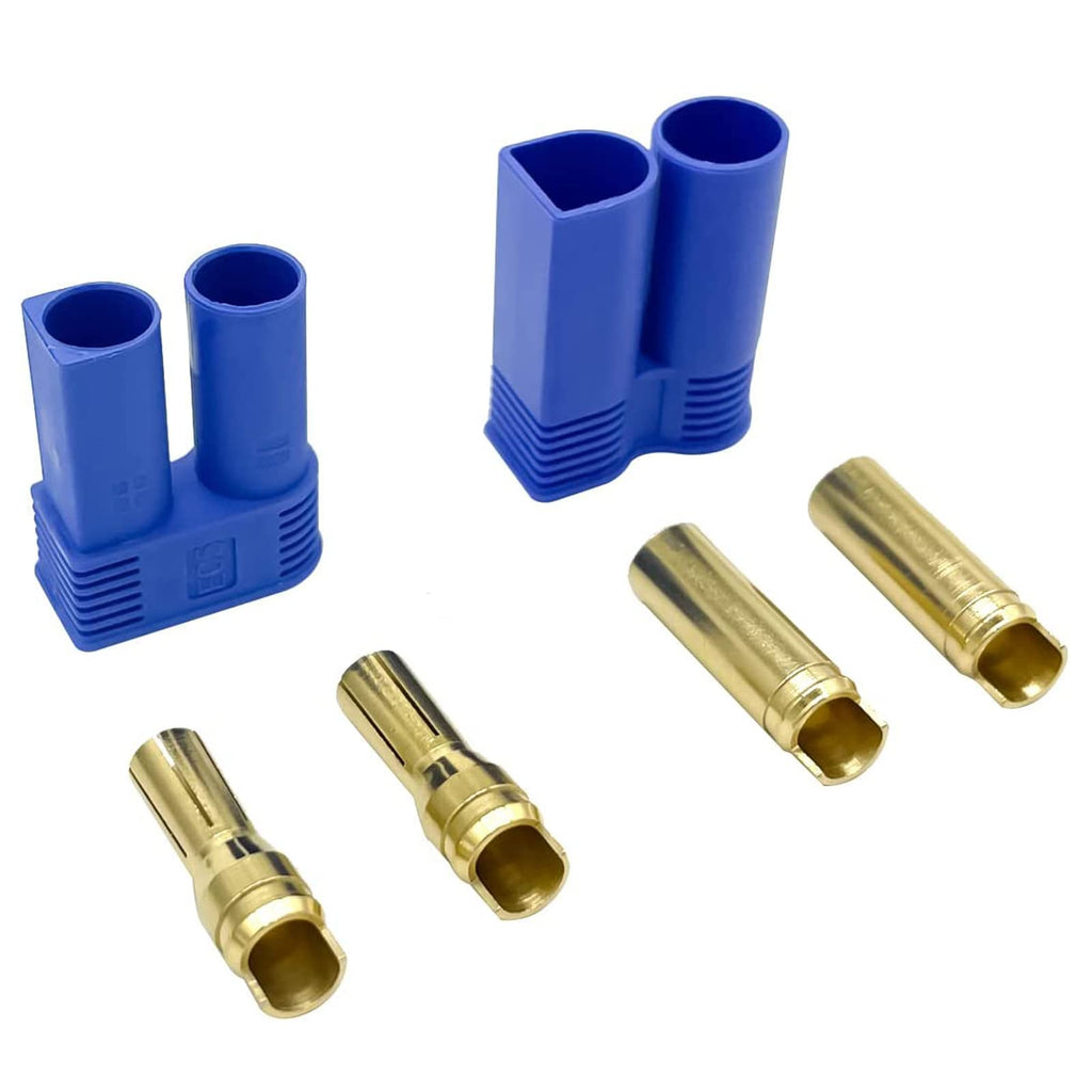 LINSYRC 10-Pack EC5 Battery Connector Adapters - Gold-Plated 5mm Banana Plug Bullet Male/Female for RC ESC LiPo Batteries