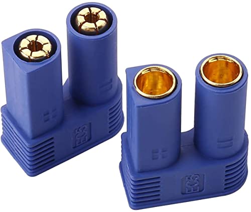 LINSYRC 10-Pack EC5 Battery Connector Adapters - Gold-Plated 5mm Banana Plug Bullet Male/Female for RC ESC LiPo Batteries