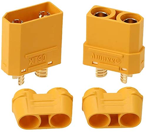 LINSYRC 5 Pairs Amass XT-90 XT90H Male and Female Connector Adapters with Plastic Housing for RC LiPo Batteries