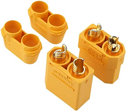 LINSYRC 5 Pairs Amass XT-90 XT90H Male and Female Connector Adapters with Plastic Housing for RC LiPo Batteries