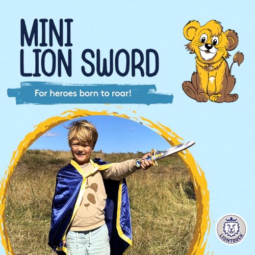 Liontouch Mini Lion Foam Sword – Blue Foam Dagger for Toddler Boys Ages 3-6, 13.8 Inches, Safe Pretend Play Knight Accessory