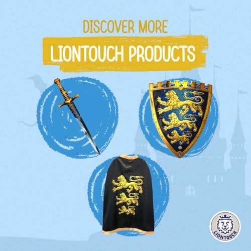 Liontouch Triple Lion King Crown – Adjustable Foam Crown for Kids 3-8, Medieval Pretend Play