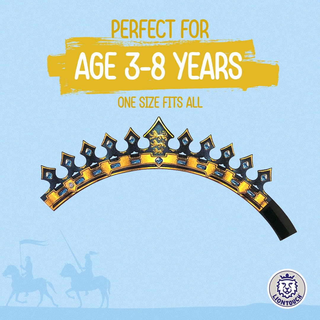 Liontouch Triple Lion King Crown – Adjustable Foam Crown for Kids 3-8, Medieval Pretend Play