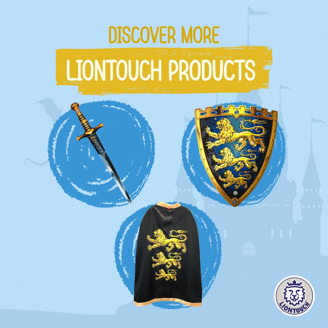 Liontouch Triple Lion King Crown – Adjustable Foam Crown for Kids 3-8, Medieval Pretend Play