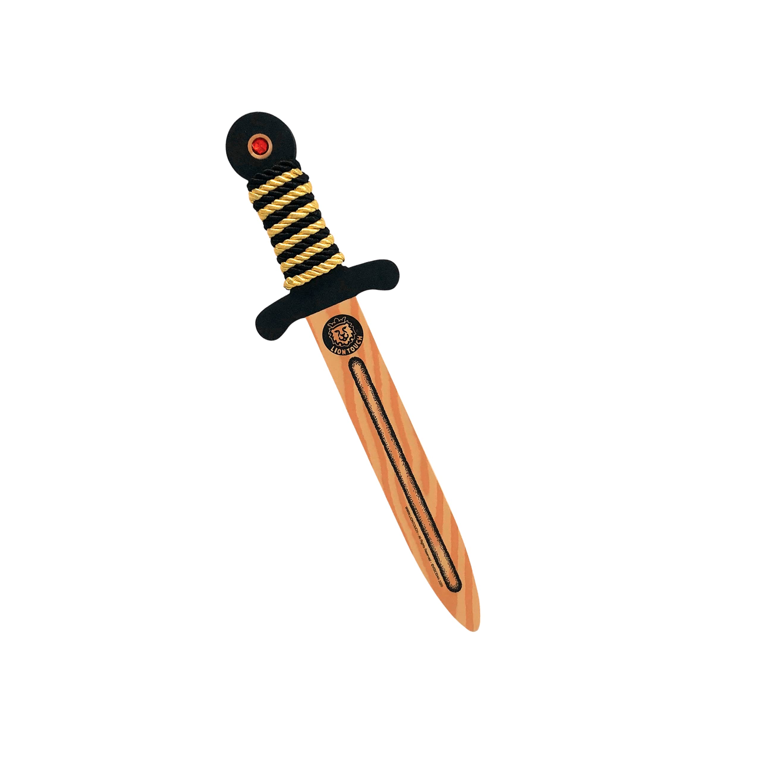 Liontouch WoodyLion Foam Sword – Gold/Black Small Toy Dagger for Kids Ages 3-6