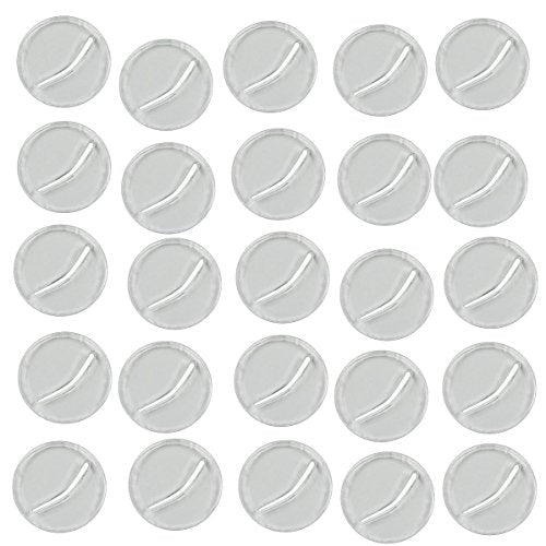 LITKO 20mm Clear Acrylic Round Bases for Paper Miniatures – Curved Slot, Set of 25 (3mm Thick)