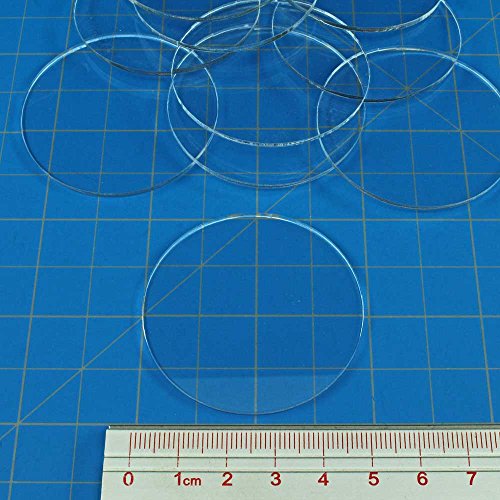 LITKO 50mm Round Clear Acrylic Bases Set of 10 – 1.5mm Thin for Warhammer 40k & Age of Sigmar