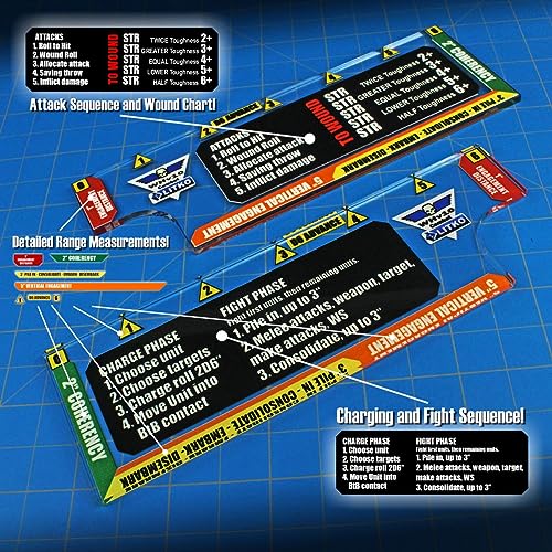 LITKO 6-Inch Combat Gauge – Clear Acrylic Warhammer 40k 10th Edition Measuring Tool