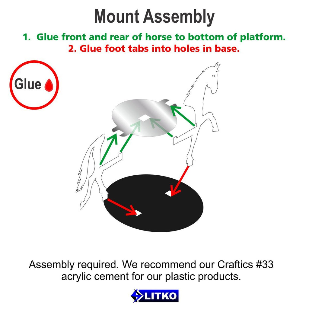 LITKO Brown Horse Mount for RPGs - 40mm Round Base - Compatible with D&D and Pathfinder