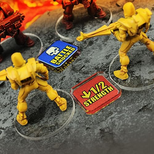 LITKO Upgrade Tokens for Warhammer 40k 10th Edition – Half-Strength, Battle Shocked, Modifier & Movement Tokens