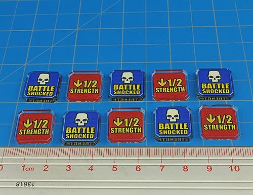 LITKO Upgrade Tokens for Warhammer 40k 10th Edition – Half-Strength, Battle Shocked, Modifier & Movement Tokens
