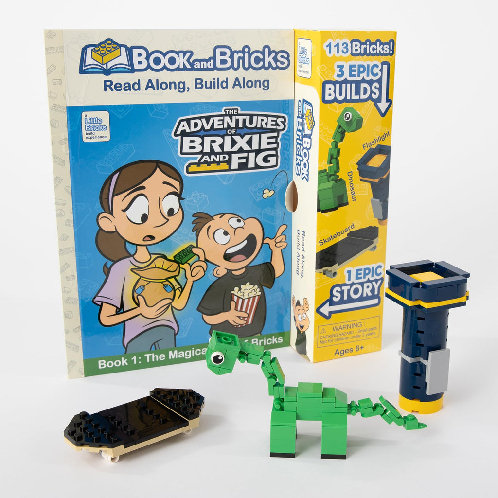Little Bricks Build Experience: The Adventures of Brixie and Fig - Interactive Read & Build Toy for Kids Ages 6+
