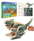 Little Jupiter DIY Wooden Dinosaur Kit for Kids 7-12 – Build a T-Rex with Stickers and Screws