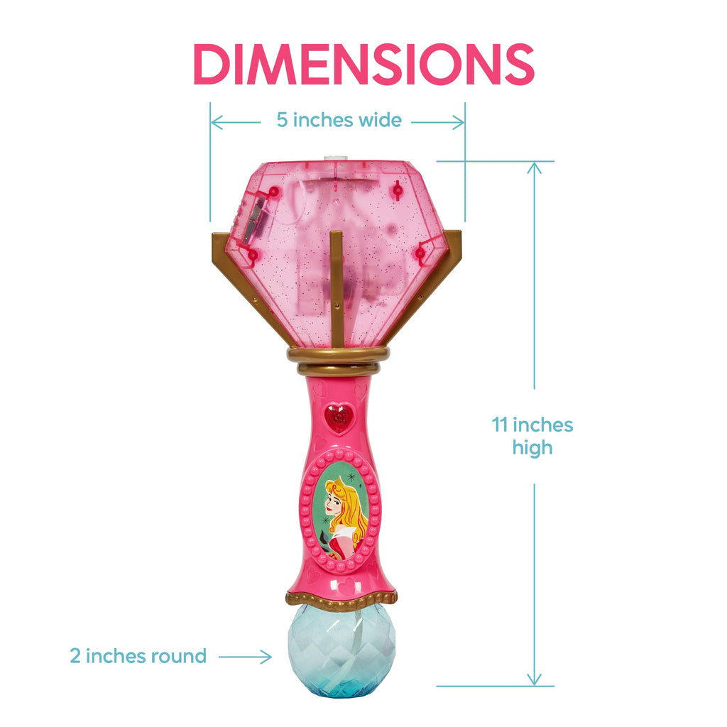 Little Kids Disney Princess Aurora Light & Sound Musical Bubble Wand with Bubble Solution