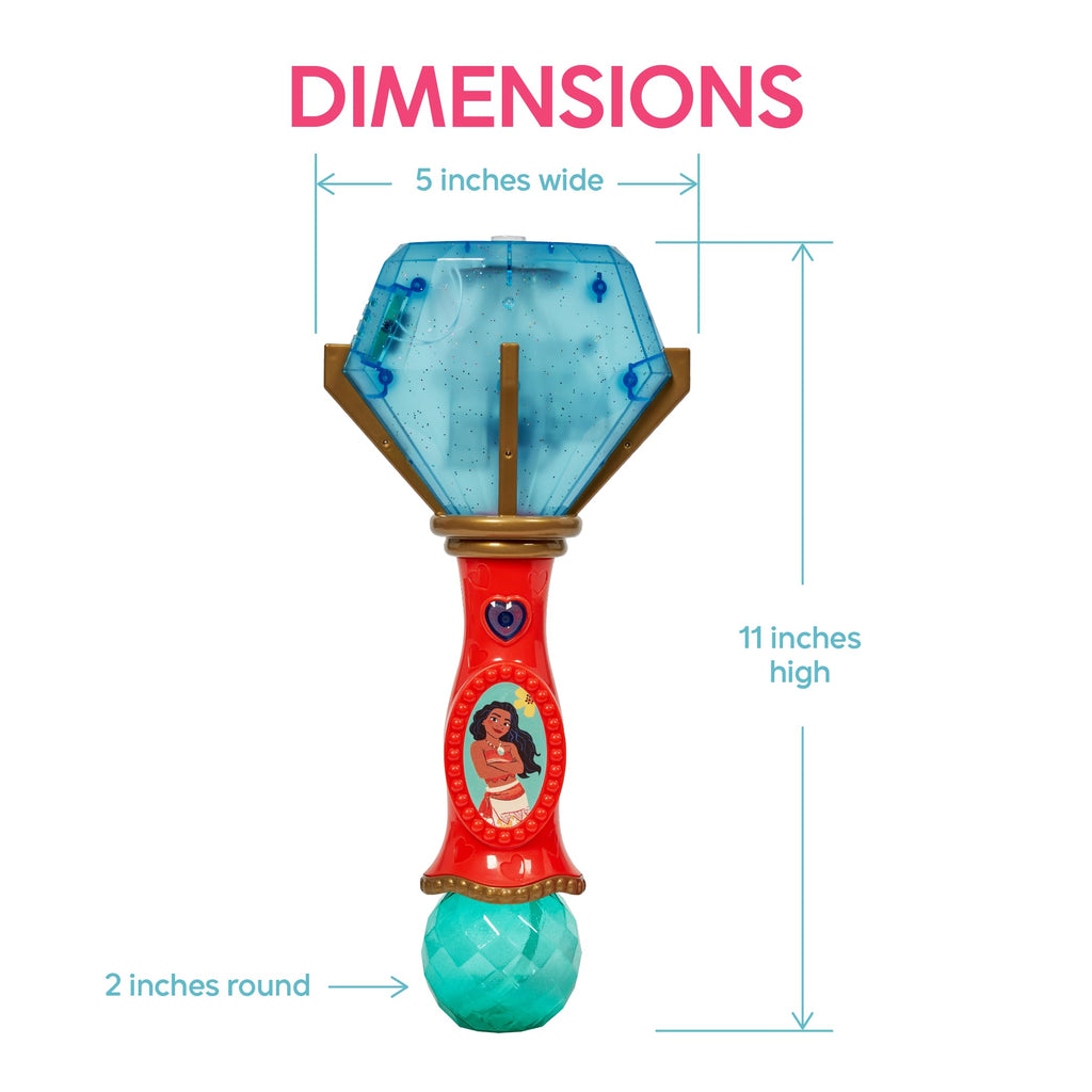 Little Kids Disney Princess Moana Light and Sound Musical Bubble Wand with Bubble Solution