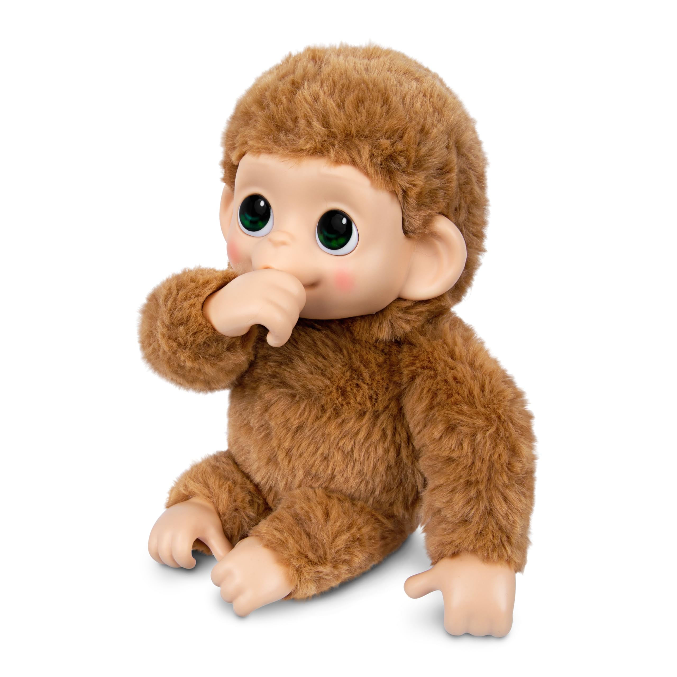 Little Live Pets Baby Monkey Minis Pepi Peach – Interactive Toy with 20+ Sounds, Grippy Hands, and Thumb-Sucking Action