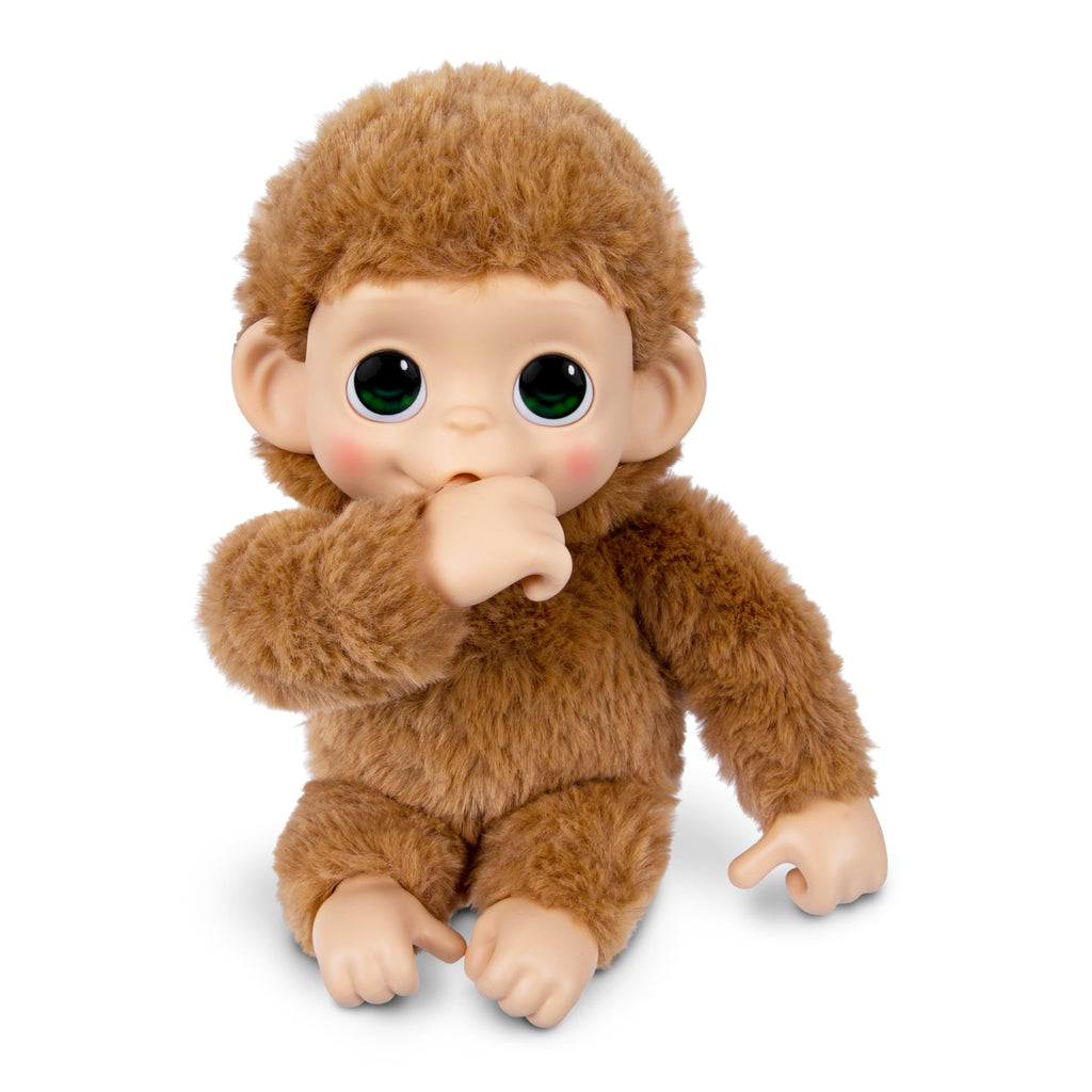 Little Live Pets Baby Monkey Minis Pepi Peach – Interactive Toy with 20+ Sounds, Grippy Hands, and Thumb-Sucking Action