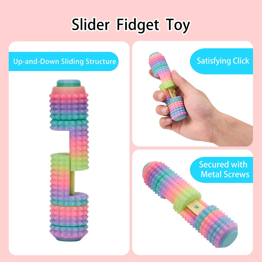 Little Ouchies Fidget Toy - All-in-One Spinner, Ratchet, Clicker, Slider, Pain Stim, Glow in the Dark for Adults ADHD Stress Relief