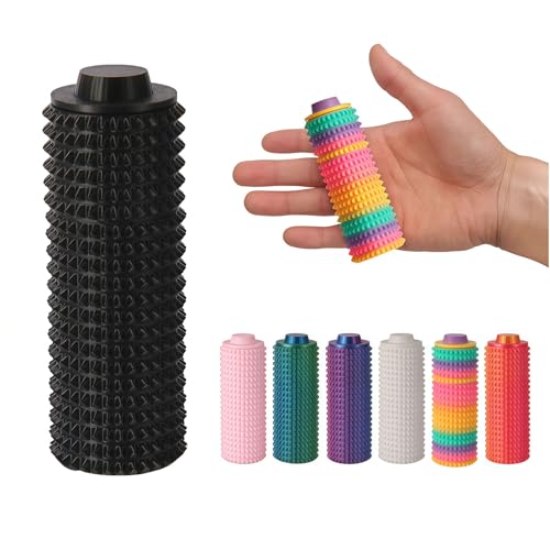 Little Ouchies Pain Fidget Toy - Discreet Silent Stress Relief Spiky Sensory Toy for Anxiety, Focus, and Skin Picking, Portable 3.5-Inch Black