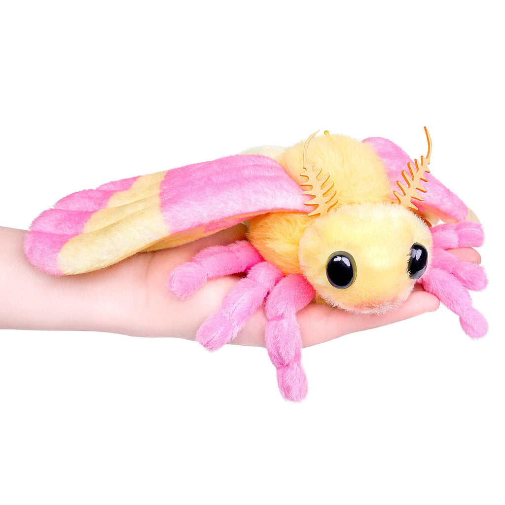 Little Rosy Maple Moth Plush Toy - Realistic Rosy Maple Moths Stuffed Animal Keychain, Cute Plushie Gift