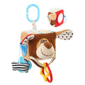 littlove Car Seat Toy: Hanging Dog Cube with Rattle, Teether & Mirror for 0-12 Months