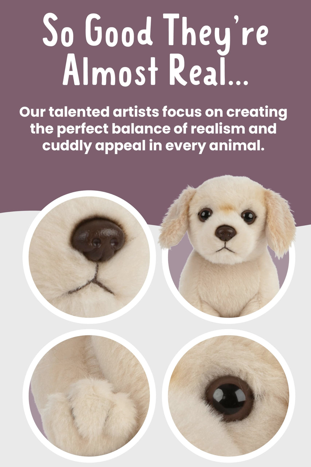 Living Nature Golden Retriever Puppy Plush Toy – 6-Inch Eco-Friendly Soft Toy with Realistic Detailing