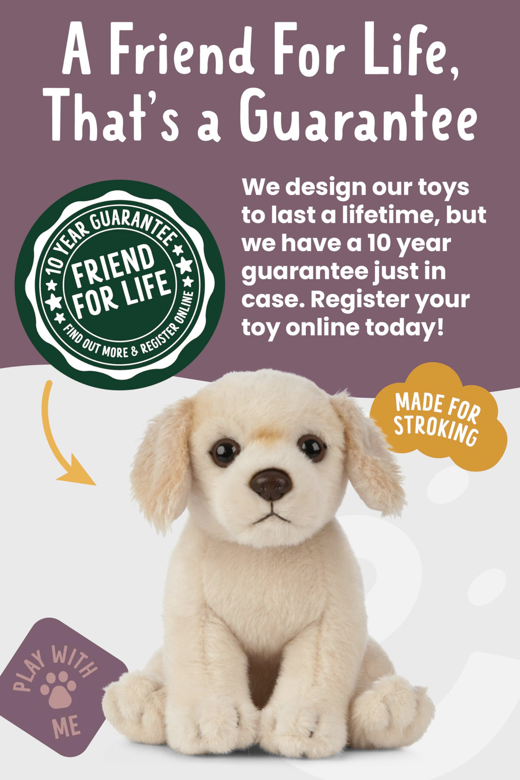 Living Nature Golden Retriever Puppy Plush Toy – 6-Inch Eco-Friendly Soft Toy with Realistic Detailing