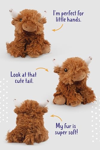 Living Nature Little Highland Cow Plush Toy – 5-Inch Eco-Friendly Stuffed Animal from Recycled Bottles