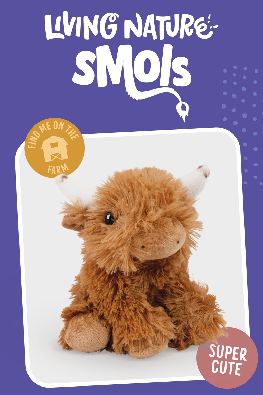 Living Nature Little Highland Cow Plush Toy – 5-Inch Eco-Friendly Stuffed Animal from Recycled Bottles