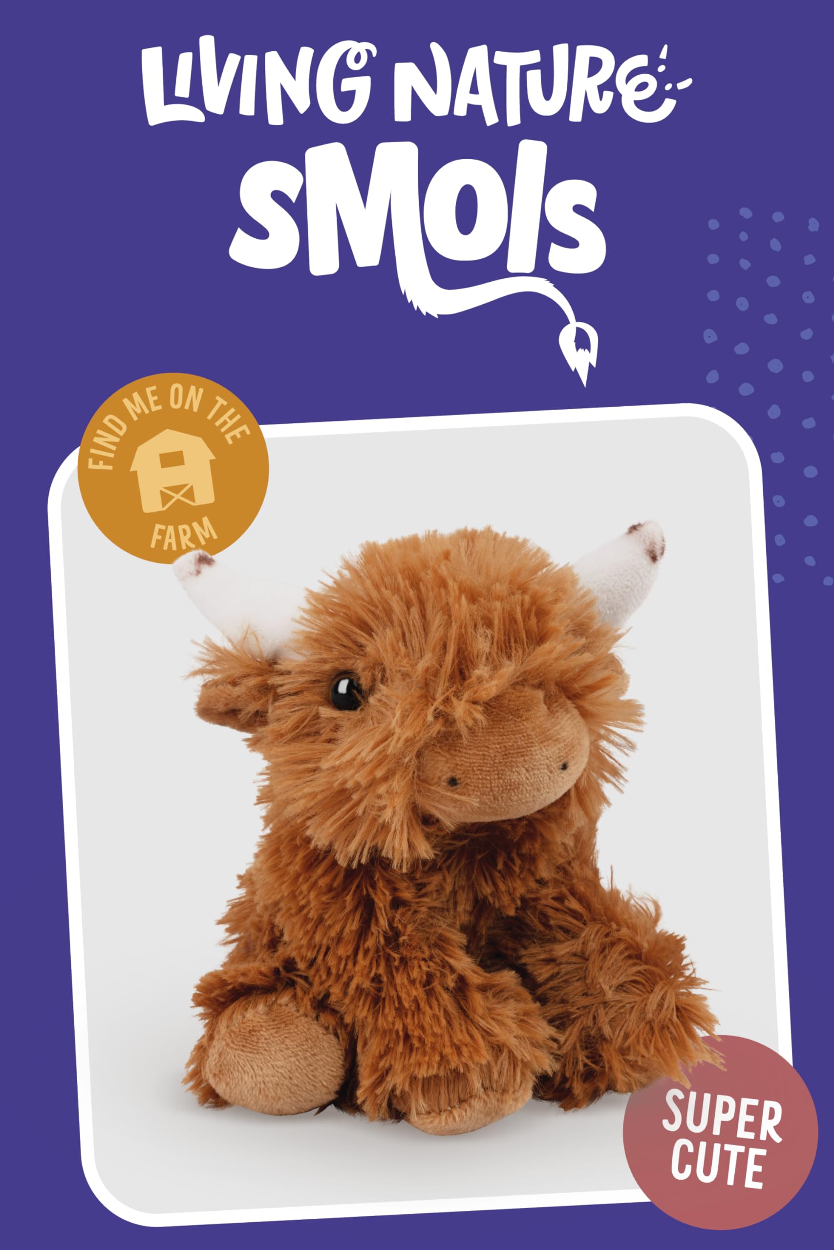 Living Nature Little Highland Cow Plush Toy – 5-Inch Eco-Friendly Stuffed Animal from Recycled Bottles