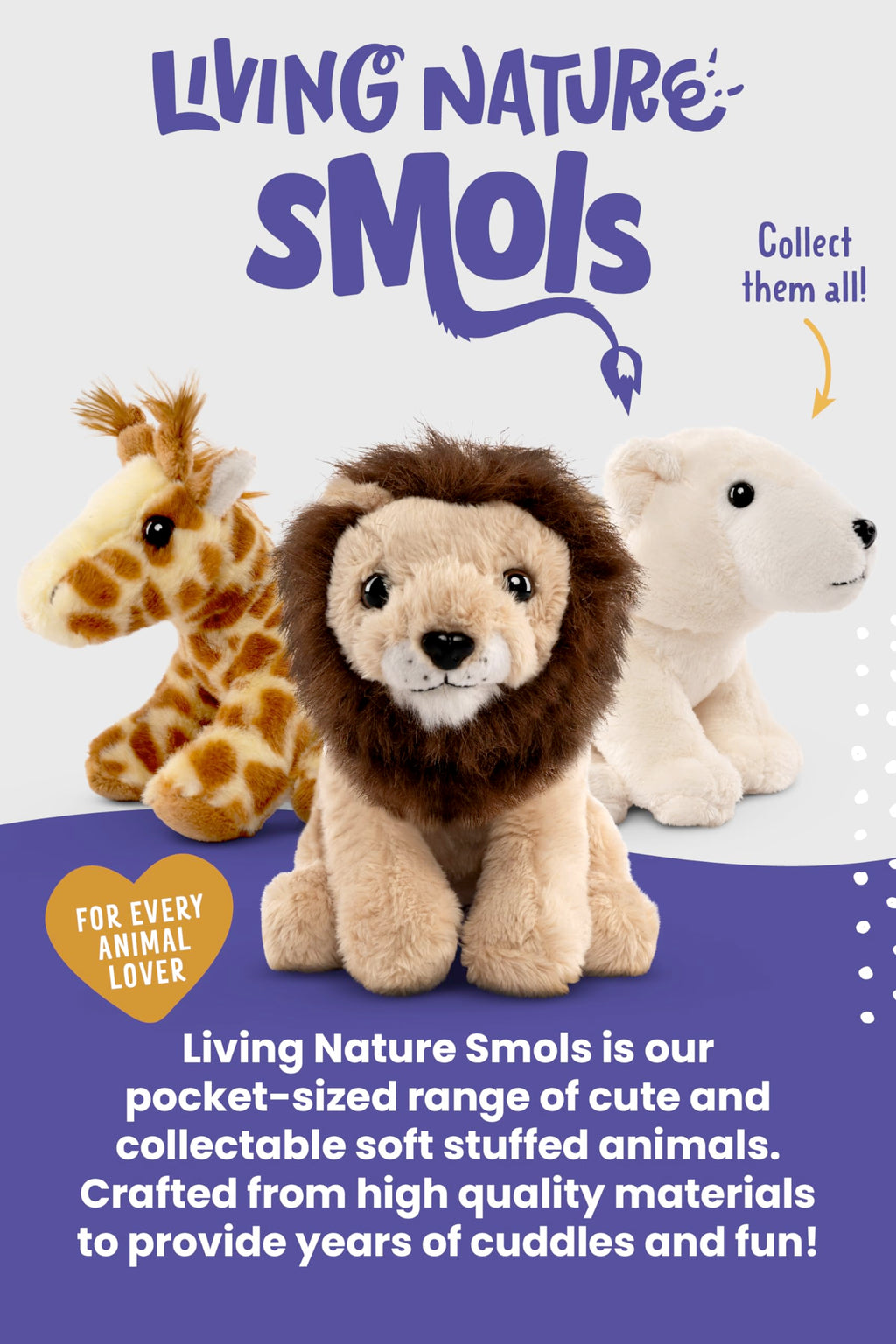 Living Nature Little Highland Cow Plush Toy – 5-Inch Eco-Friendly Stuffed Animal from Recycled Bottles