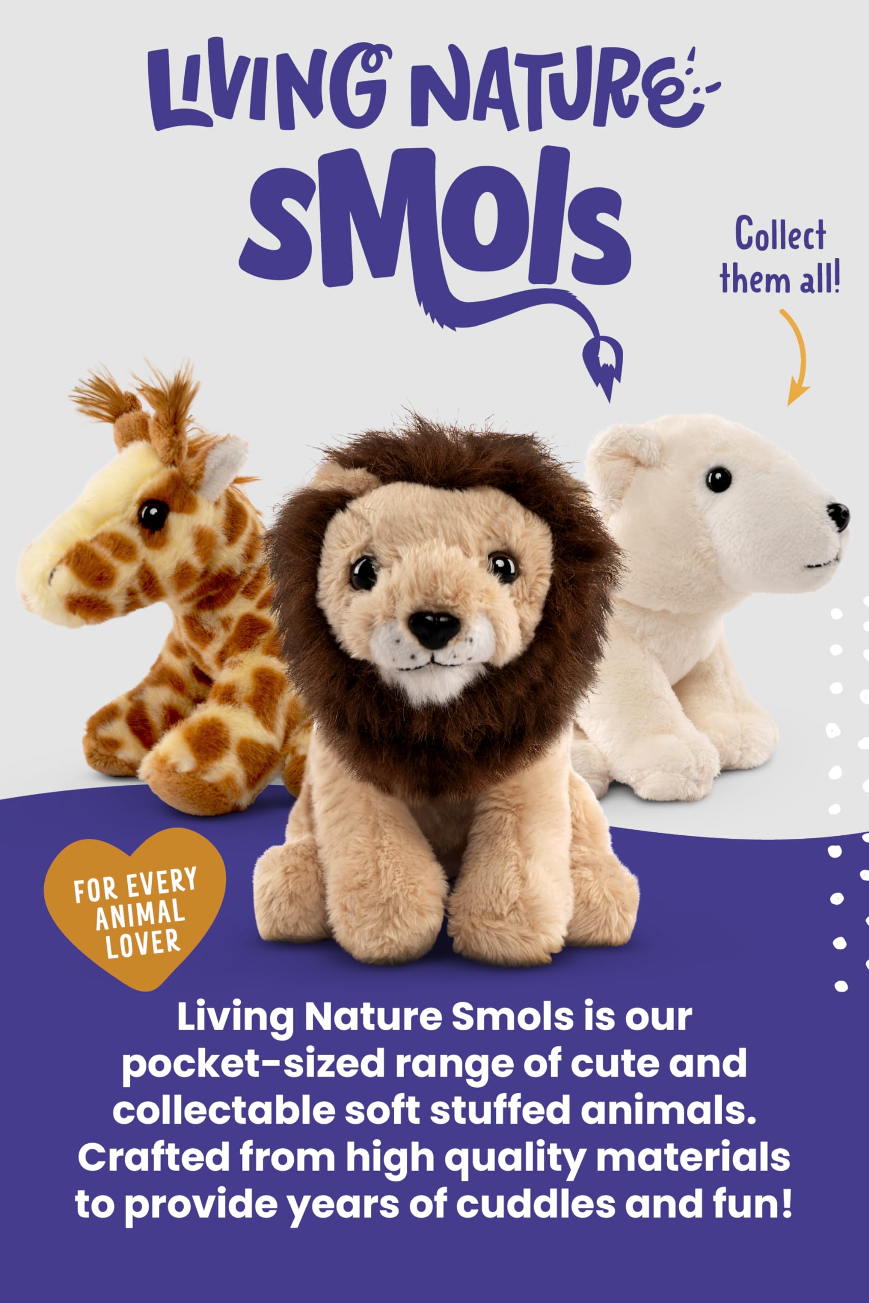 Living Nature Little Highland Cow Plush Toy – 5-Inch Eco-Friendly Stuffed Animal from Recycled Bottles