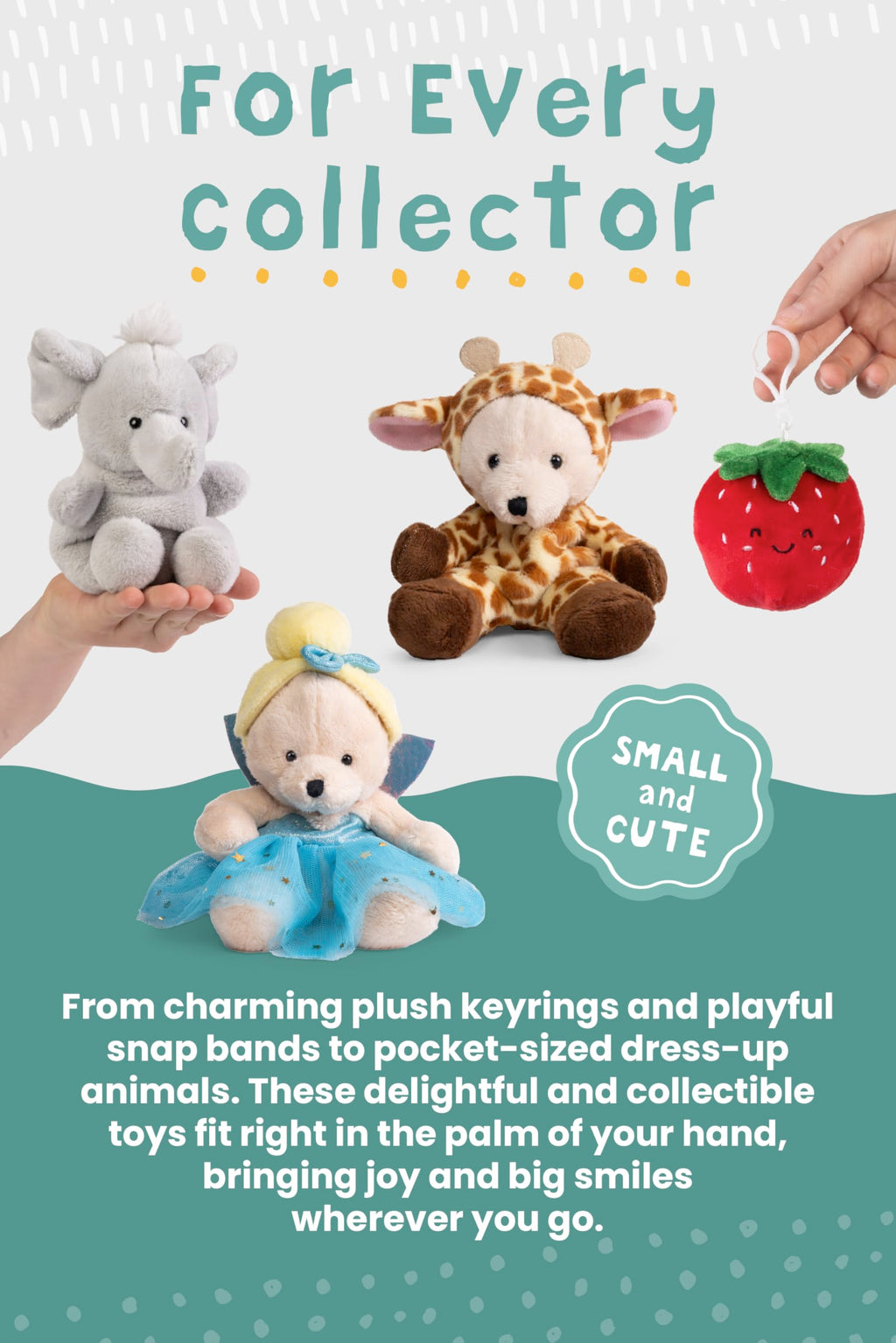 Living Nature Little Snugglies White Unicorn Plush Toy – Soft, Collectible Mini Stuffed Animal Made with Recycled Materials