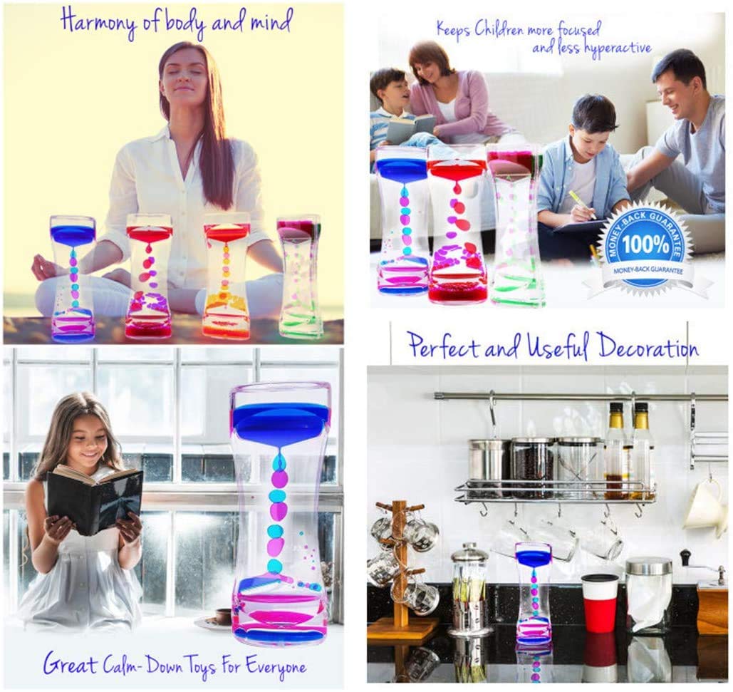 LIVOND 3-Pack Calming Sensory Toys - Liquid Motion Bubbler Timers for Kids with Autism, ADHD, Anxiety - Style #3