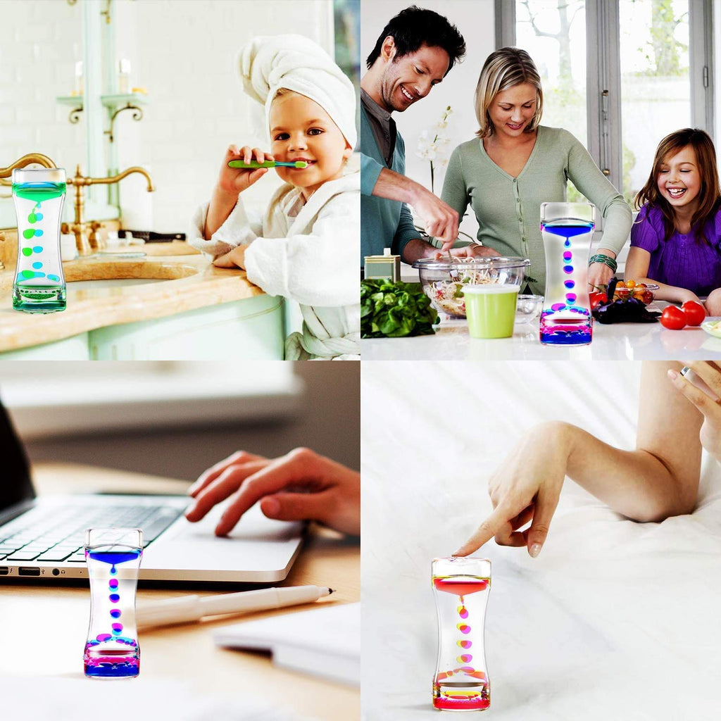 LIVOND Liquid Motion Bubbler Timer 2 Minute – Calming Sensory Toy for Kids with Autism, ADHD, Anxiety (Single Pack)