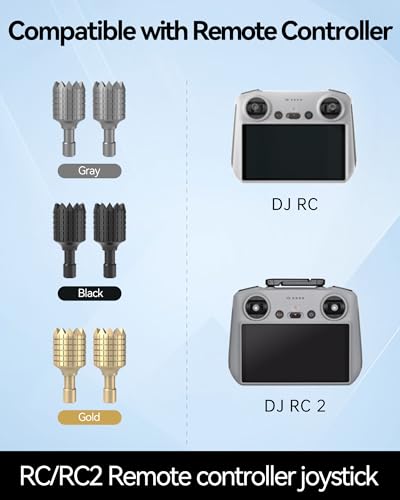 LKTOP 3 Pairs Joystick Sticks for DJI RC/RC2 – Aerospace Aluminum Replacement for Mini 3, Air 3, Mavic 3 & More