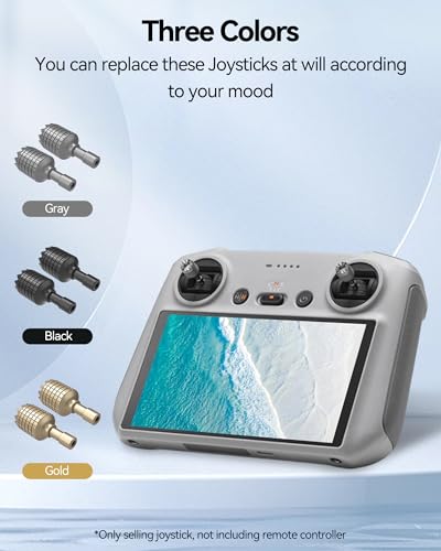 LKTOP 3 Pairs Joystick Sticks for DJI RC/RC2 – Aerospace Aluminum Replacement for Mini 3, Air 3, Mavic 3 & More