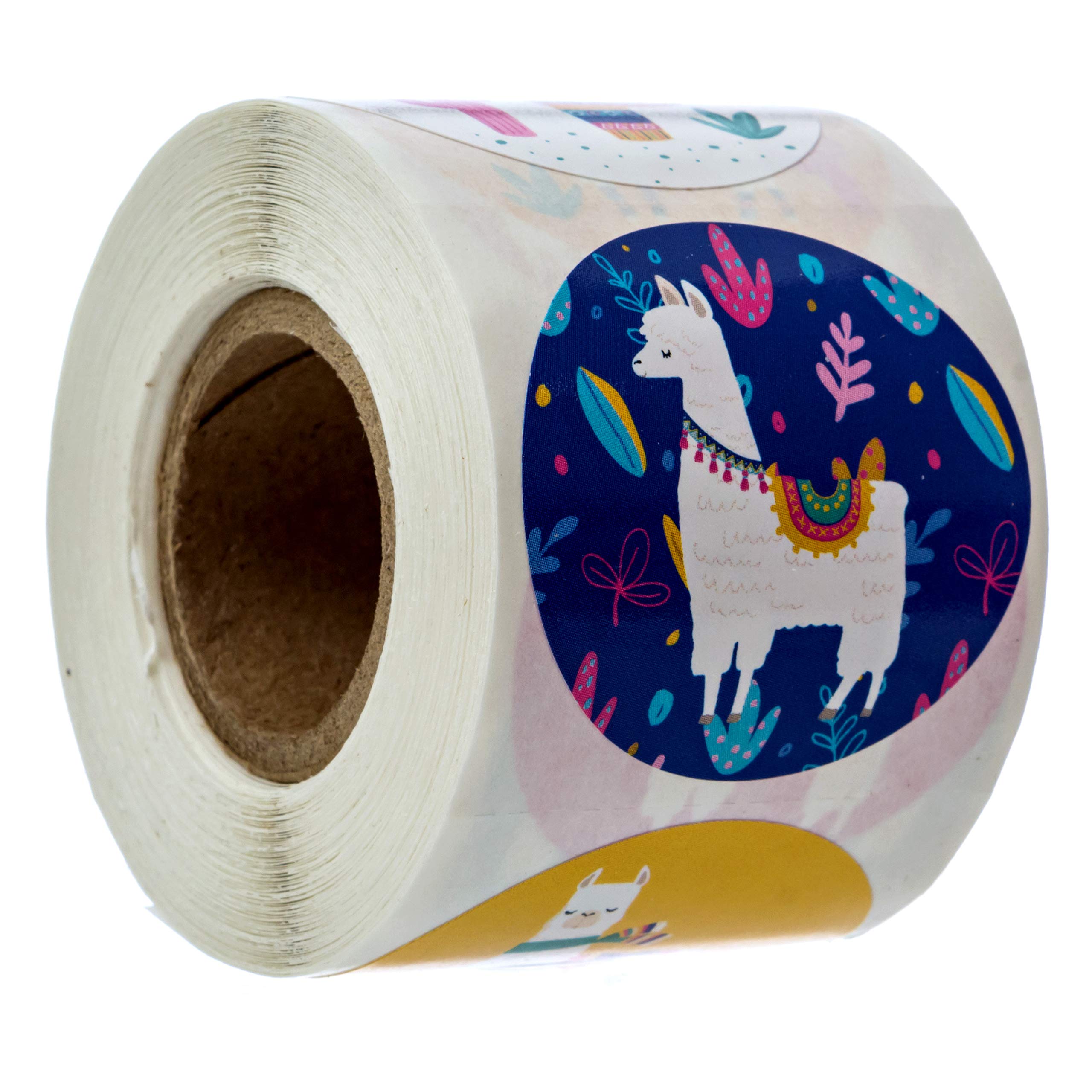 Llama Party Stickers - 250 Festive Desert Event Decals, 1.5" Round - SBLABELS