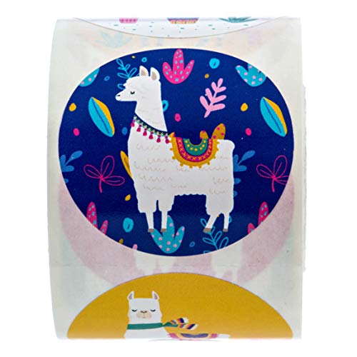 Llama Party Stickers - 250 Festive Desert Event Decals, 1.5" Round - SBLABELS
