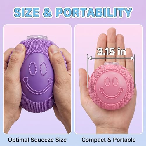 LLIEIFQ Fuzz Ball Squishy Stress Ball Toy – Purple Soft Fidget Toy for Anxiety Relief