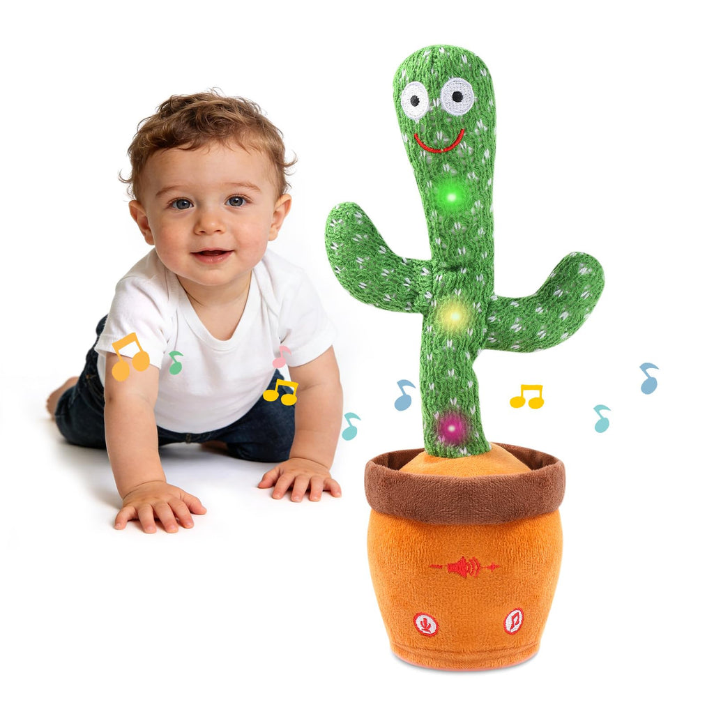 LLUKEME Dancing Talking Giraffe Toy (Cactus) - Repeats What You Say, Glows & Sings 10 Songs for Toddlers and Babies