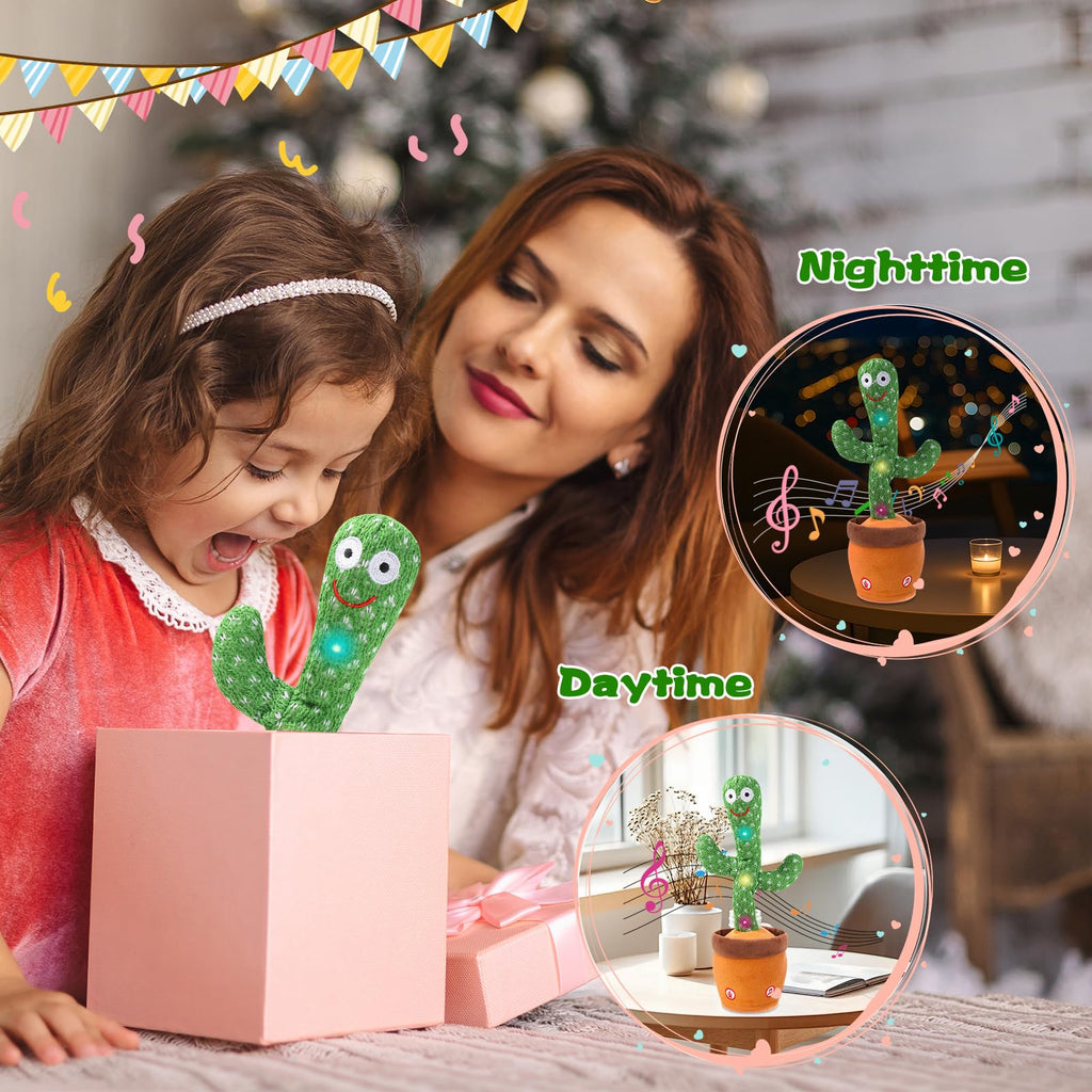 LLUKEME Dancing Talking Giraffe Toy (Cactus) - Repeats What You Say, Glows & Sings 10 Songs for Toddlers and Babies