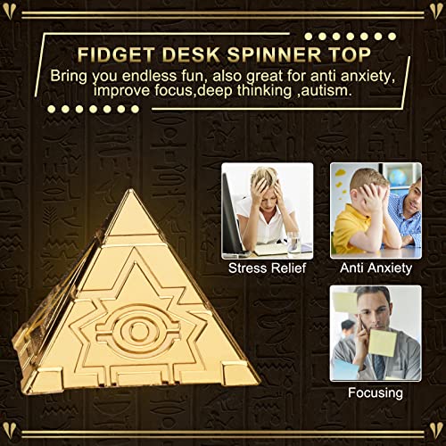 LNCOJOLM Metal Fidget Spinner - Pyramid Egypt Figurine Desk Toy, Stainless Steel R188 Bearing