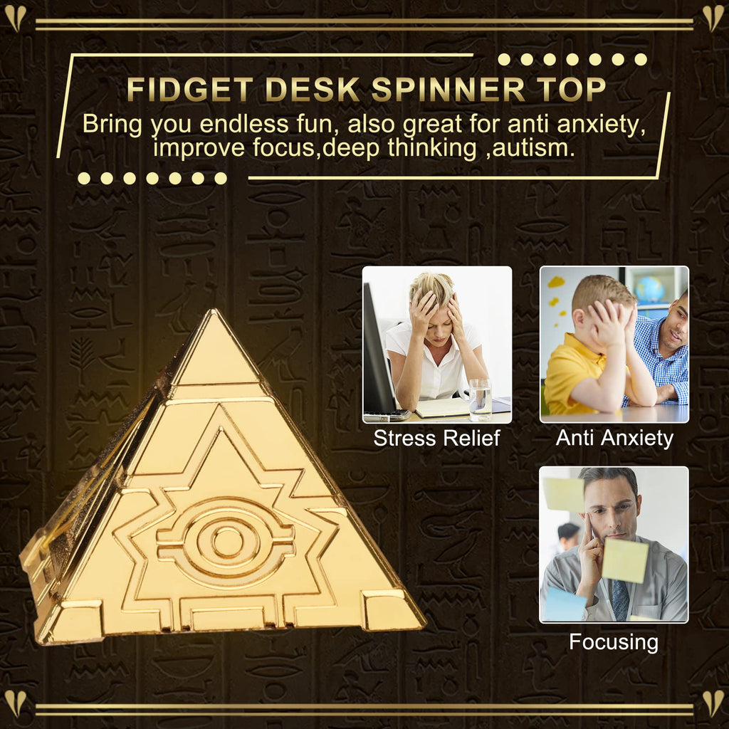 LNCOJOLM Metal Fidget Spinner - Pyramid Egypt Figurine Desk Toy, Stainless Steel R188 Bearing