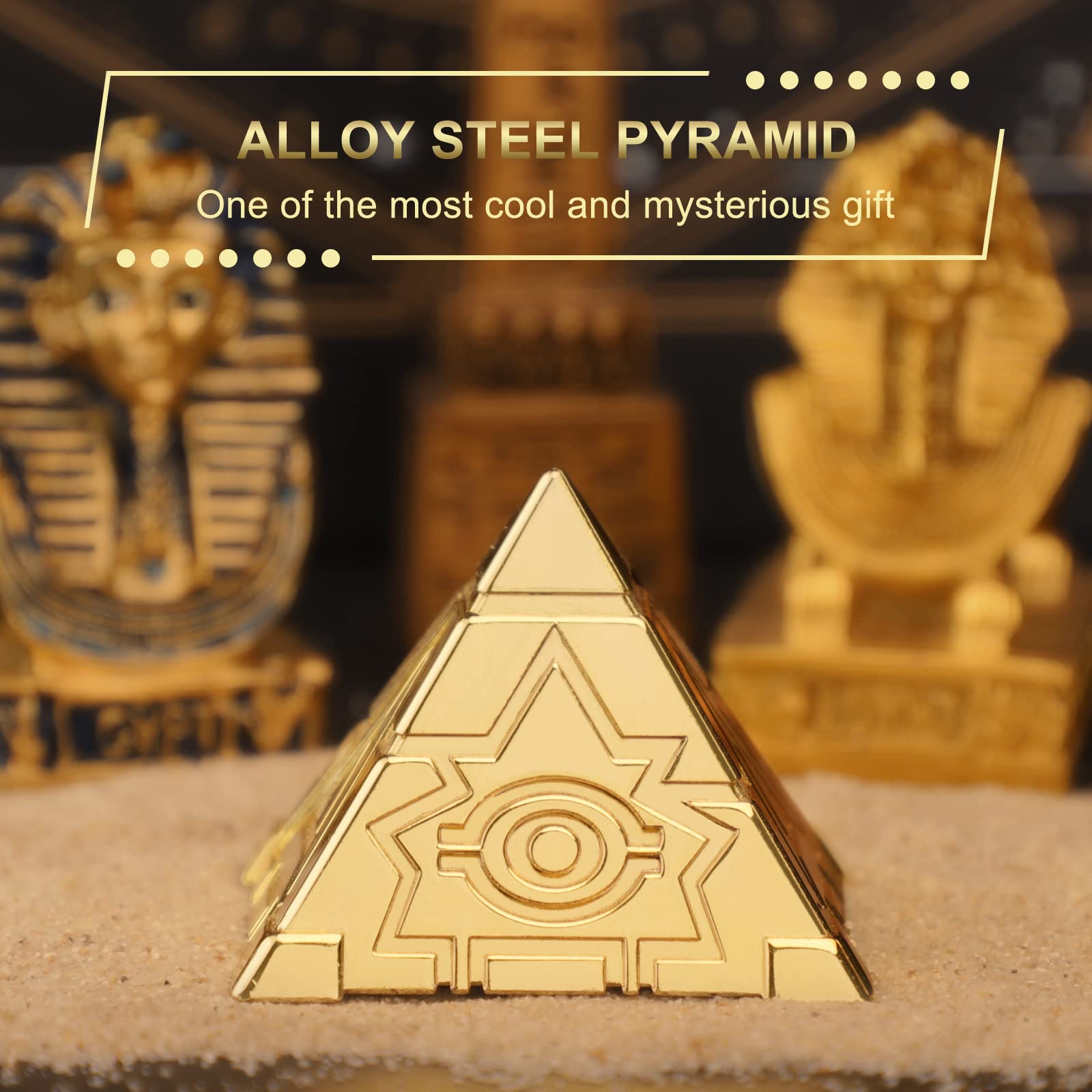 LNCOJOLM Metal Fidget Spinner - Pyramid Egypt Figurine Desk Toy, Stainless Steel R188 Bearing