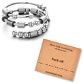 LNIEER Morse Code Fidget Ring - Adjustable Stainless Steel Anxiety Spinner Ring, Inspirational Gift for Women & Men