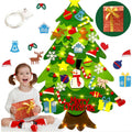 LNV 3ft DIY Felt Christmas Tree Set - 32 Ornaments & LED Lights, Gift Ready for Toddlers