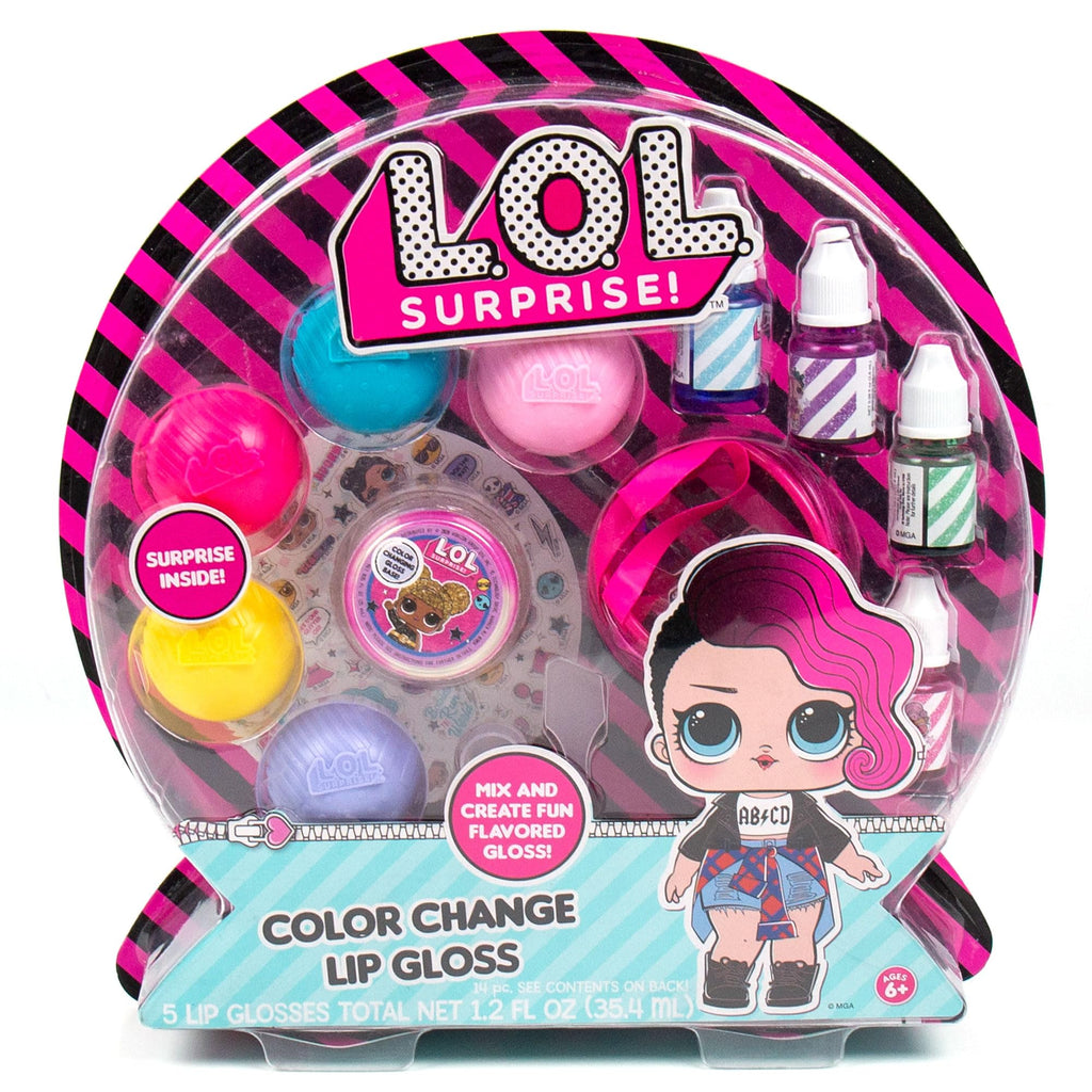 L.O.L. Surprise! DIY Color Change Lip Gloss Making Kit – Create 5 pH-Reactive Glosses with Flavors and Stickers